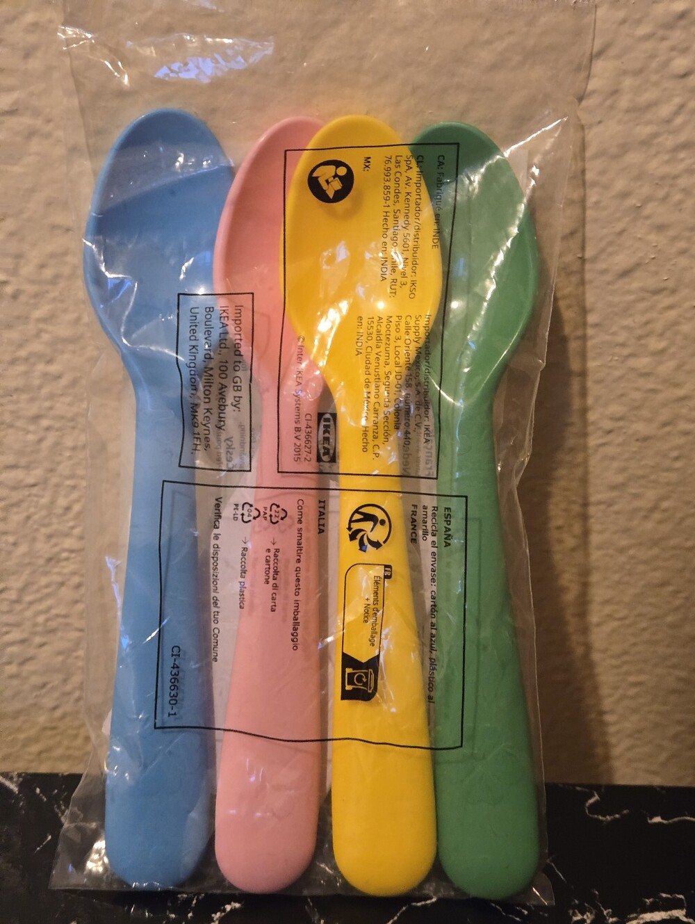IKEA Pastel Plastic Spoons in Blue, Pink, Yellow, Green 🆓️ With $20 Purchase